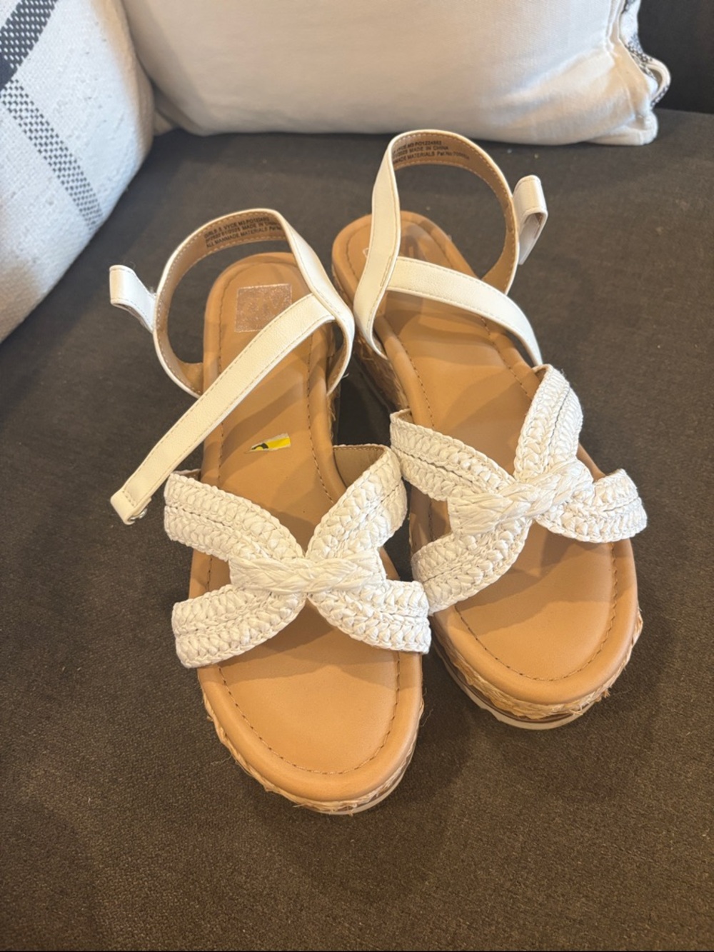 DV by Dolce Vita White Braided Ankle-Strap Platform Sandals